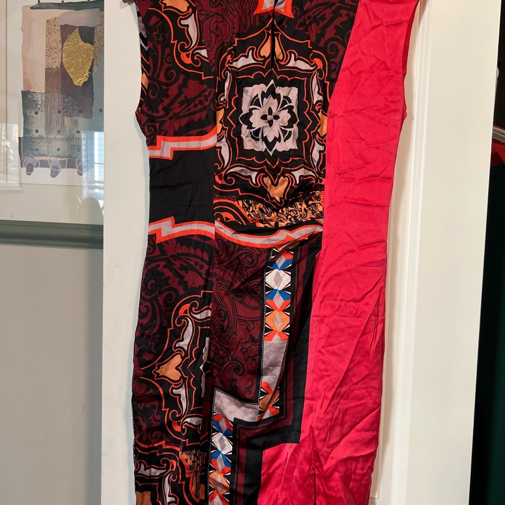 Etro Red and Black Dress with Ornate Patterns